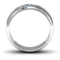 Triple Stone Grooved Men's Ring Alternate View Triple stone grooved men's ring alternate view