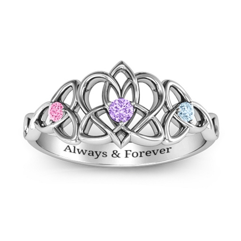 Triple Trinity Celtic Heart Ring product view