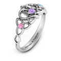 Triple Trinity Celtic Heart Ring product view
