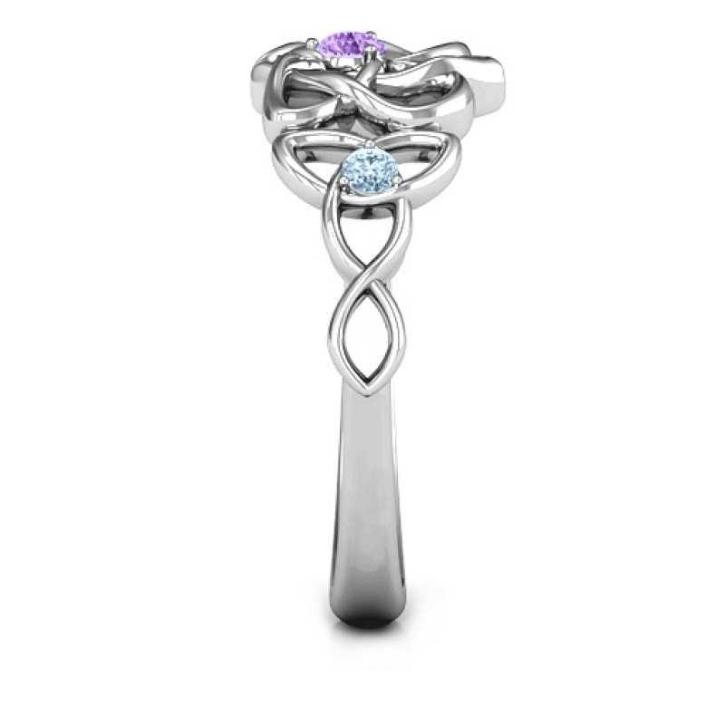 Triple Trinity Celtic Heart Ring product view