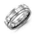 Men's Tungsten Ring with Polished Yellow Gold Centre Men's tungsten band ring with a polished yellow gold centre band
