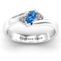 Twisted Marquise Ring with Shoulder Accents Twisted marquise ring with shoulder accent stones