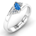 Twisted Marquise Ring with Shoulder Accents Twisted marquise ring with shoulder accent stones