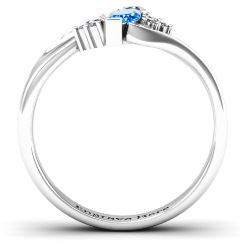 Twisted Marquise Ring with Shoulder Accents Twisted marquise ring with shoulder accent stones