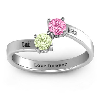 Two Stone Ring With Filigree Settings Two Stone Ring With Filigree Settings