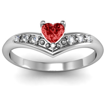 V-Accented Heart Ring V-Accented Heart Ring