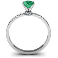 V Head Round Stone Ring with Seated Accent Stones - Alternate View V head round stone ring with seated accent stones, alternate view