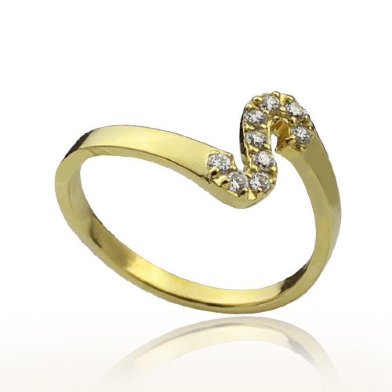 Custom Birthstone Initial Ring Custom birthstone initial ring