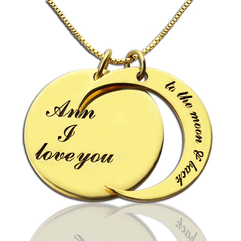 I Love You to the Moon and Back personalised love necklace