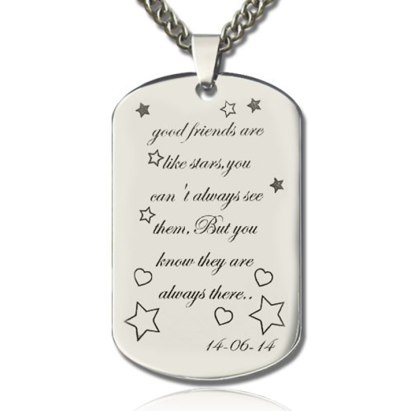 Best Friends Dog Tag Name Necklace Personalised best friends dog tag name necklace