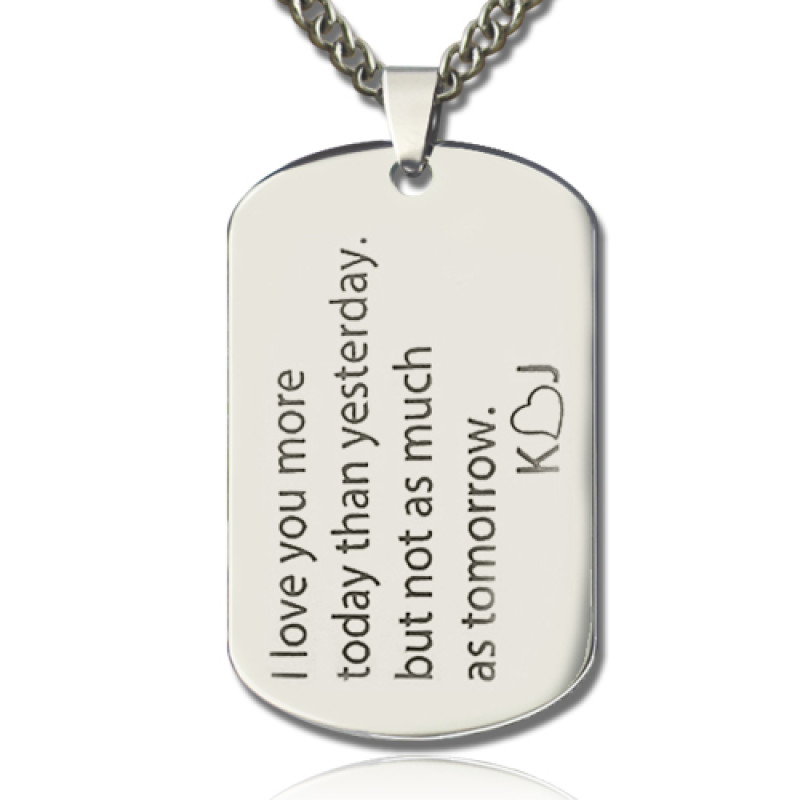 Love Song Dog Tag Name Necklace Love Song personalised dog tag name necklace
