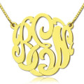 Hand-Painted 18ct Gold Plated Monogram Necklace Hand-painted 18ct gold plated large monogram necklace with scripted initials