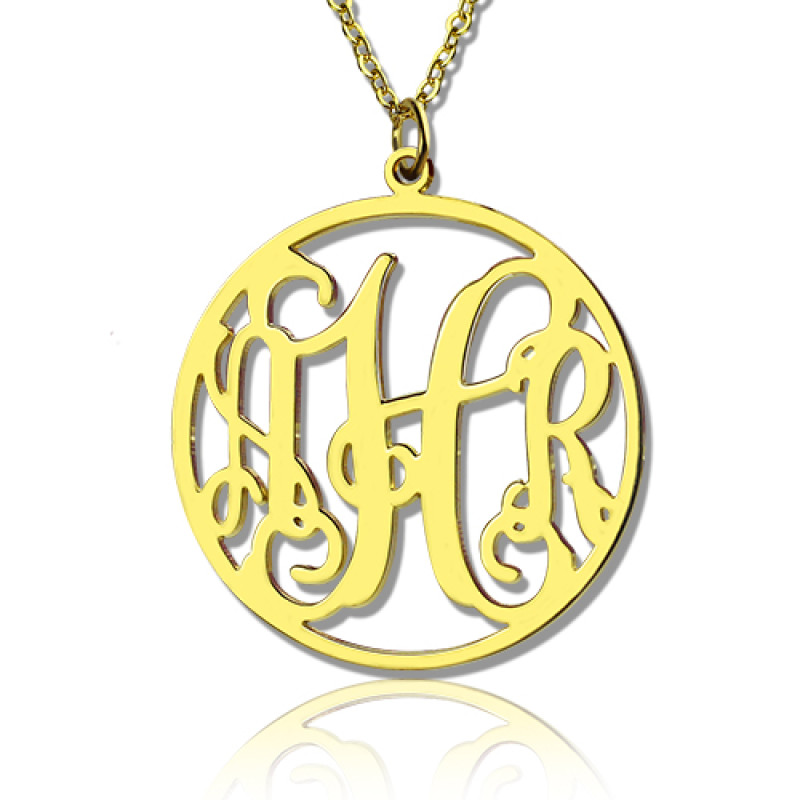 18ct Gold Plated Circle Monogram Necklace 18ct gold plated circle monogram necklace