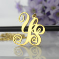 18ct gold plated two-initial heart monogram necklace view