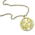 Circle Monogram Necklace 18ct gold plated circle monogram necklace