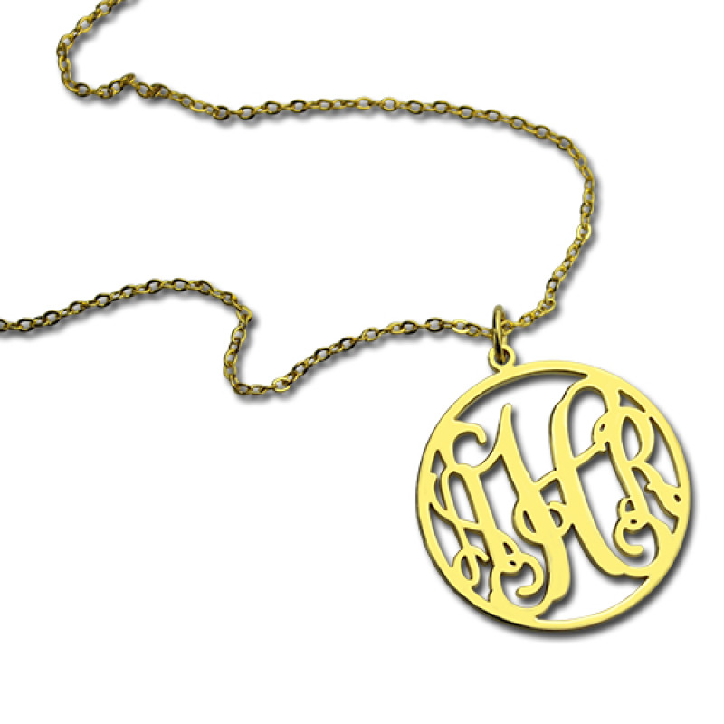 Circle Monogram Necklace 18ct gold plated circle monogram necklace