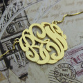 Hand-Painted 18ct Gold Plated Monogram Necklace Hand-painted 18ct gold plated large monogram necklace with scripted initials