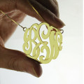 Hand-Painted 18ct Gold Plated Monogram Necklace Hand-painted 18ct gold plated large monogram necklace with scripted initials