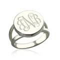Sterling Silver Circle Monogram Signet Ring Sterling silver circle monogram signet ring
