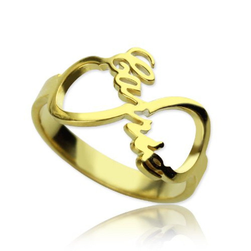 Custom Infinity Name Ring 18ct Gold Plated Custom infinity name ring with 18k gold plating