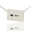 Colorado State Shaped Heart Name Necklace Colorado state shaped heart name necklace in silver