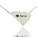 South Carolina State Heart Name Necklace South Carolina state-shaped heart name necklace