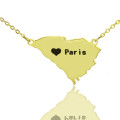 South Carolina Heart Name Necklace South Carolina state-shaped heart name necklace