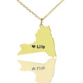 Personalised New York State Heart Name Necklace Personalised New York state heart name necklace