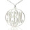 Personalised Necklace Fancy Circle Monogram Necklace Silver