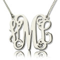 Personalised Monogram Initial Necklace Sterling Silver Personalised monogram initial necklace in sterling silver