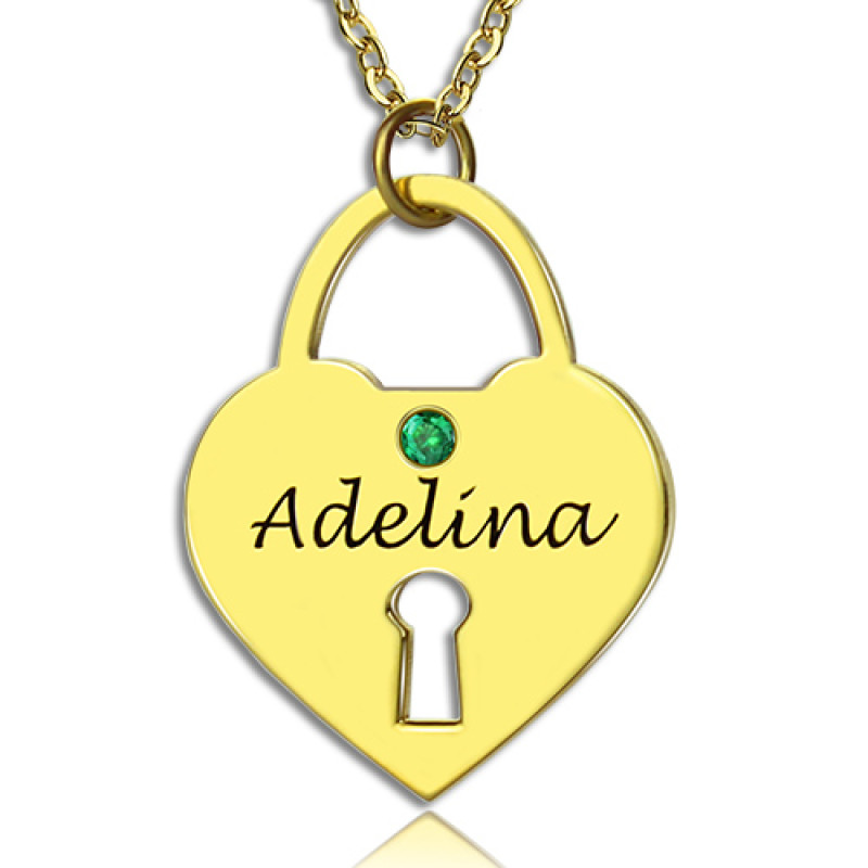 Personalised Heart Lock Name Necklace Personalised heart lock keepsake necklace with name engraving