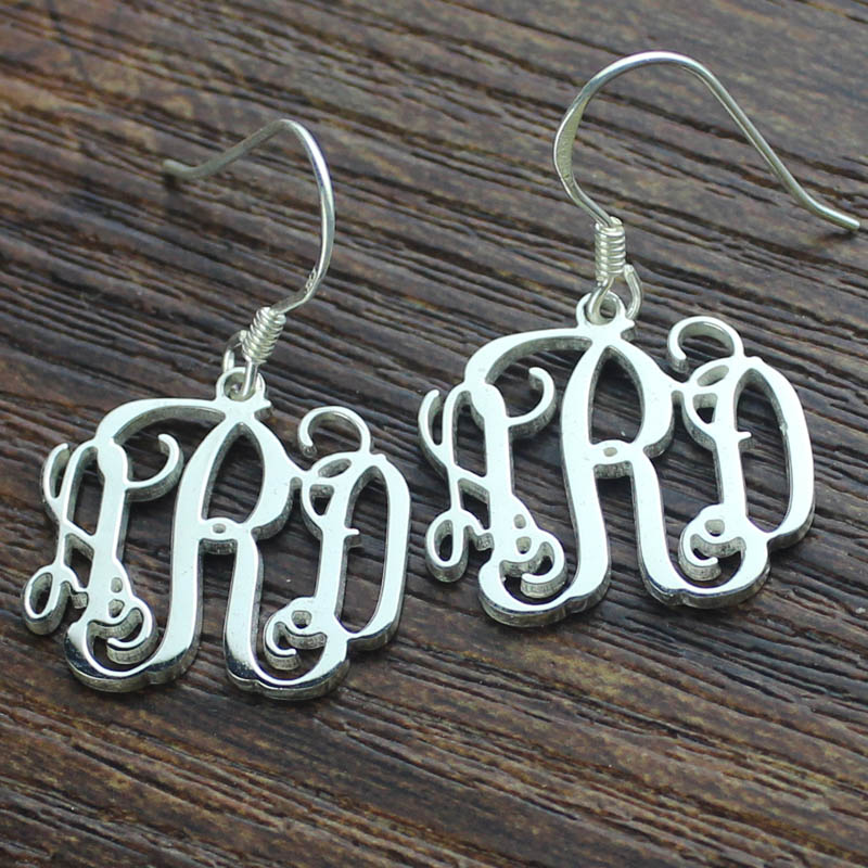 Personalised monogram earrings product view