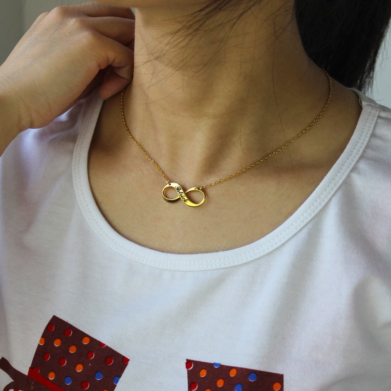 Personalised Infinity Symbol Necklace Infinity symbol necklace with personalised engraved name