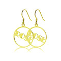 Broadway Font Circle Name Earrings Personalised Broadway font circle name earrings