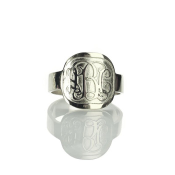 Engraved Designs Monogram Ring Sterling Silver Engraved Designs Monogram Ring Sterling Silver