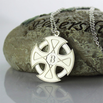 Engraved Celtic Cross Necklace Silver Engraved Celtic Cross Necklace Silver