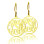 Circle Monogram Initial Earrings In Gold