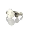 Personalised Sterling Silver Smile Ring with Initial Personalised sterling silver smile ring with an initial