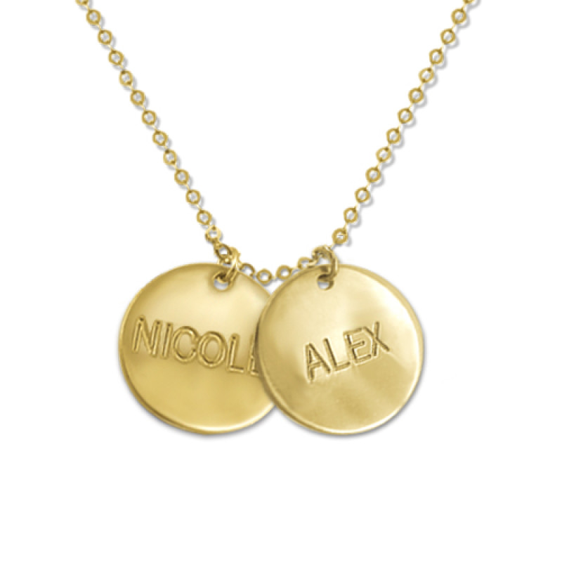 18ct Gold Personalised Multi-Disc Mum Necklace 18ct yellow gold personalised multi-disc mum necklace