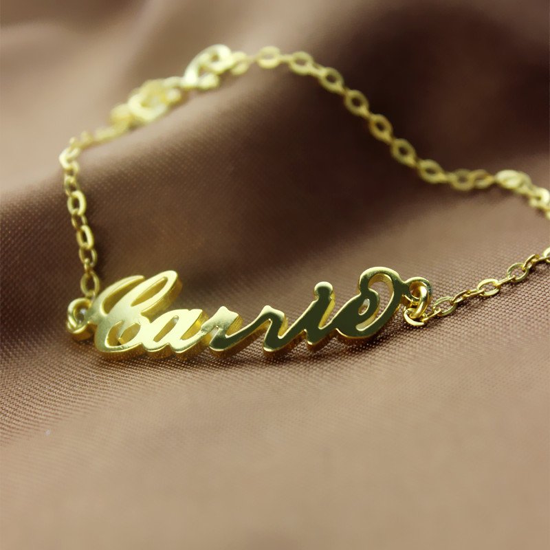 18K Gold Name Bracelet 18k gold personalised name bracelet
