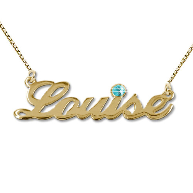 18ct Gold-Plated Swarovski Crystal Name Necklace 18ct gold-plated Swarovski crystal name necklace