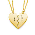 Gold-plated sterling silver breakable heart pendant