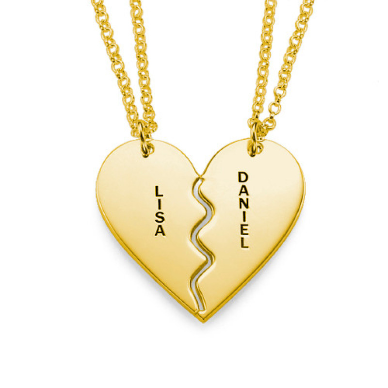 Gold-plated sterling silver breakable heart pendant