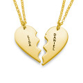 Gold-plated sterling silver breakable heart necklace