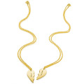 Gold-plated sterling silver split heart necklace