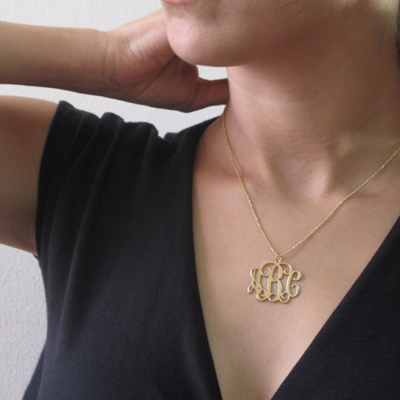 18ct Gold Plated Sterling Silver Monogram Necklace 18ct gold plated sterling silver monogram initials necklace