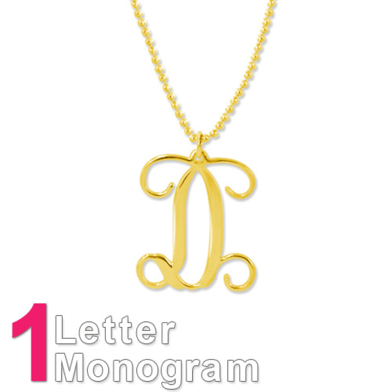 Personalised Initials Monogram Necklace Personalised initials monogram necklace in 18ct gold plated sterling silver