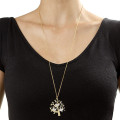 Gold Plated Tree Necklace with Silver Initial Birds Gold plated tree necklace with sterling silver initial birds