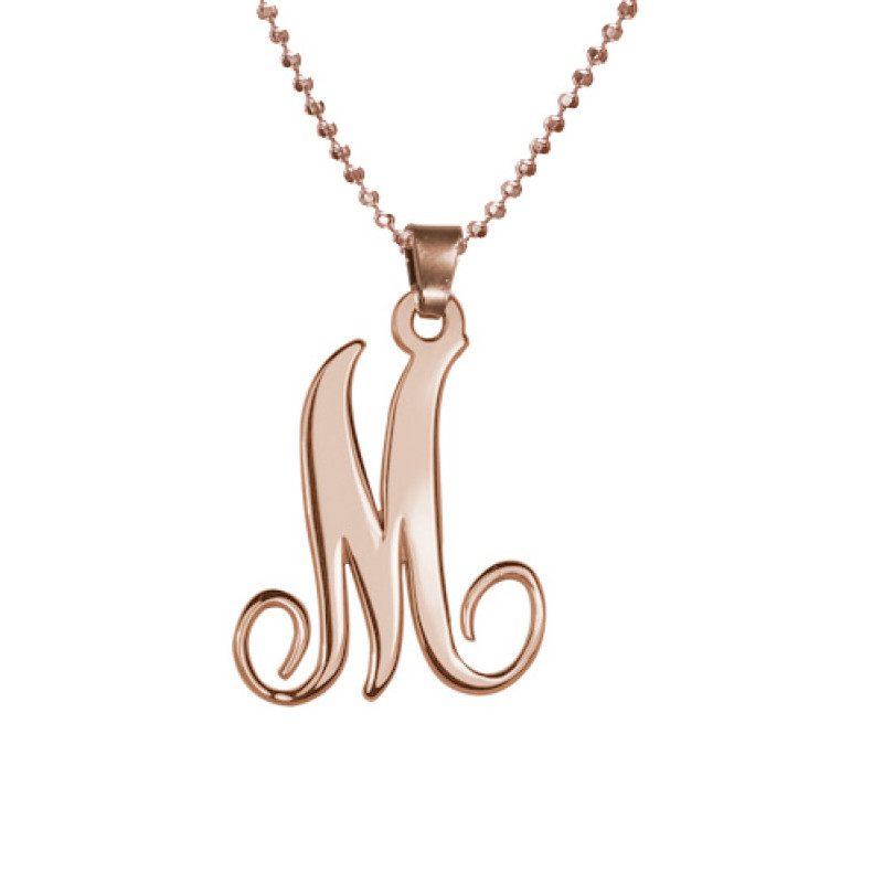18ct Rose Gold Plated Single Initial Necklace 18ct rose gold plated single initial necklace