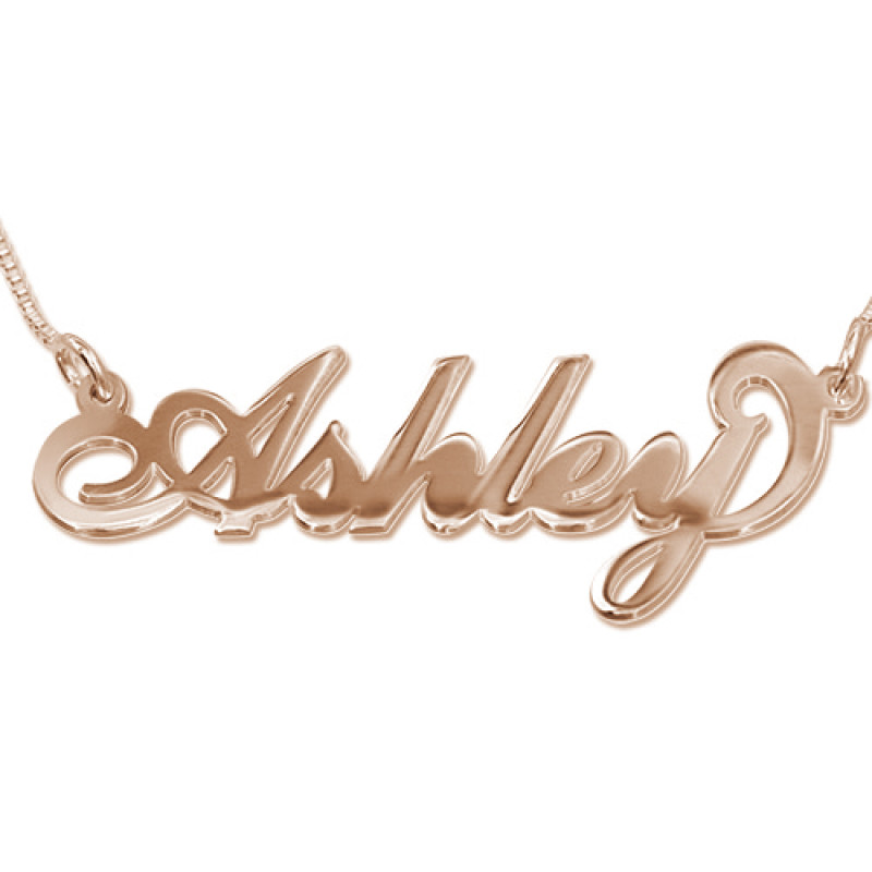 18ct Rose Gold Plated Silver Name Necklace 18ct rose gold plated silver personalised name necklace